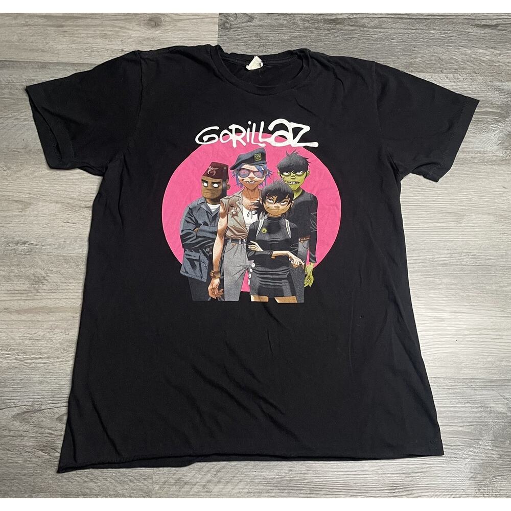 Gorillaz Band Tour T-Shirt Black Size Large Hip-Hop Indie Electronic Pop Punk
